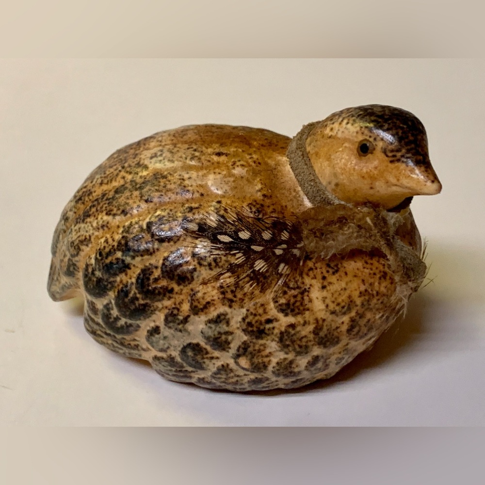 Mid Century Vintage Hand Painted Ceramic Quail Bird Figurine